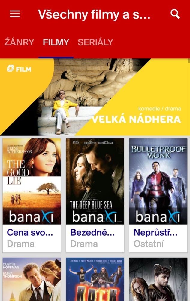 Skylink Live TV 4.1 - menu