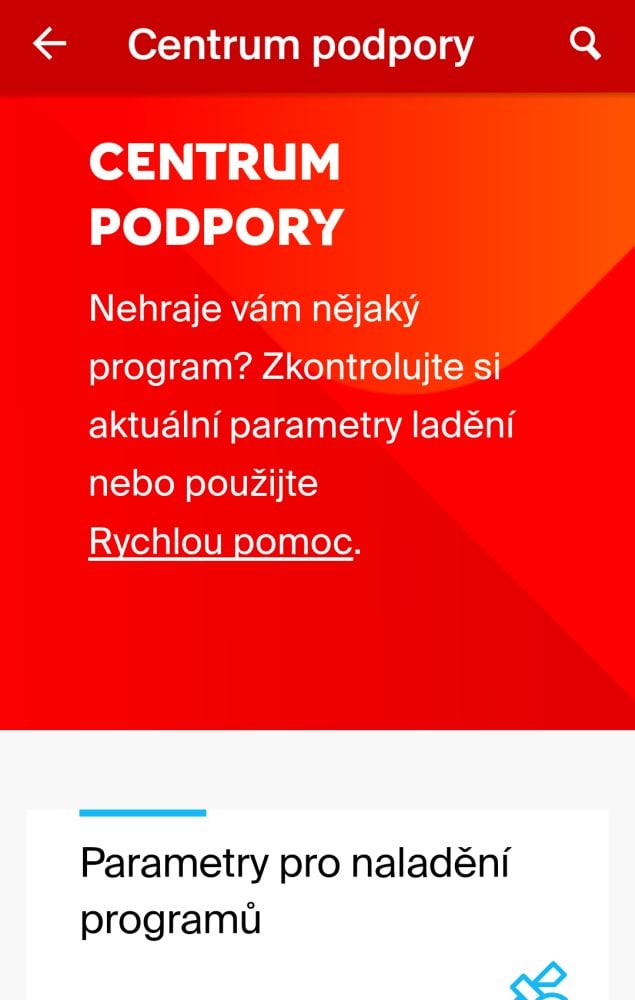 Skylink Live TV 4.1 - menu