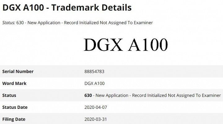Registrace ochrane znamky Nvidia DGX A100