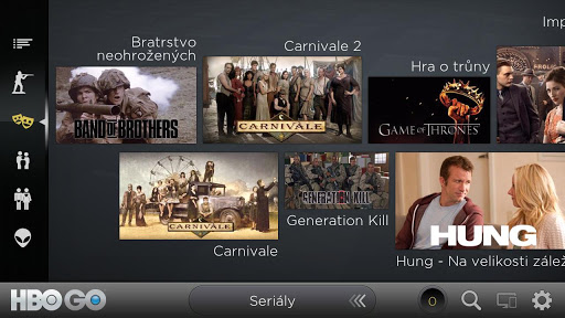 Aplikace HBO GO pro mobilní zařízení s Androidem.