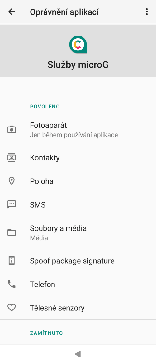 Sailfish OS: nastavení microG