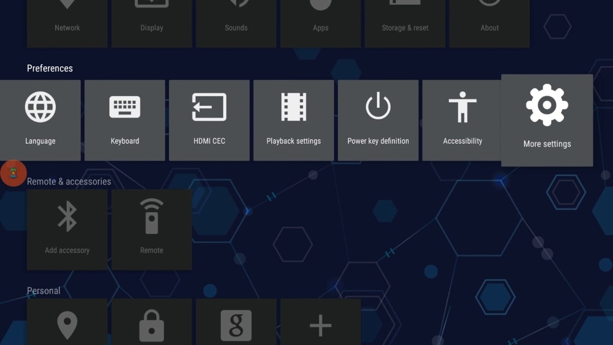 Start, hlavní stránka, menu a alternativní plocha – Android 6