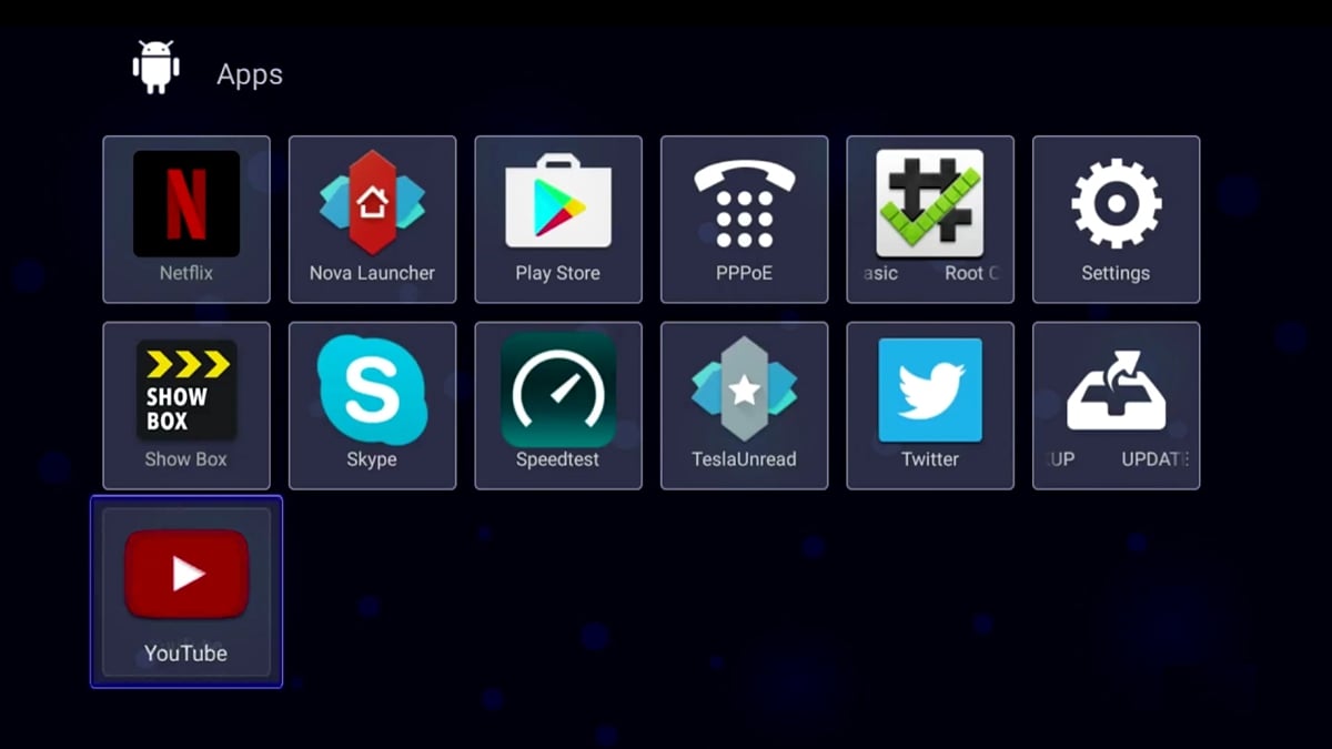 Start, hlavní stránka, menu a alternativní plocha – Android 6