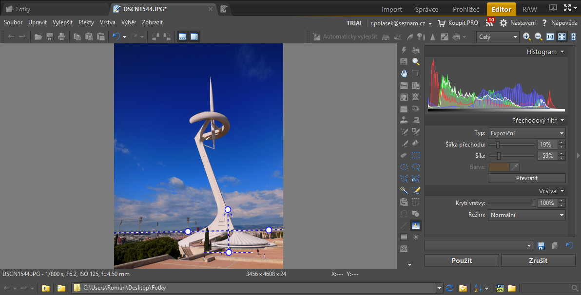 <p>Úprava fotografie expozičním přechodovým filtrem</p>