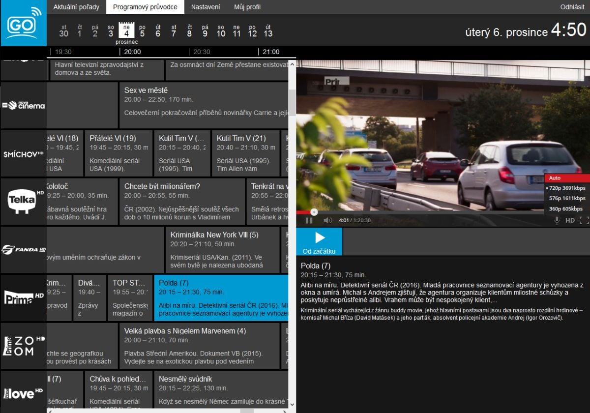 Digi2GO v PC, zpětné přehrání