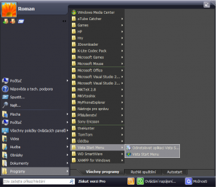 <p>Vista Start Menu po instalaci</p>