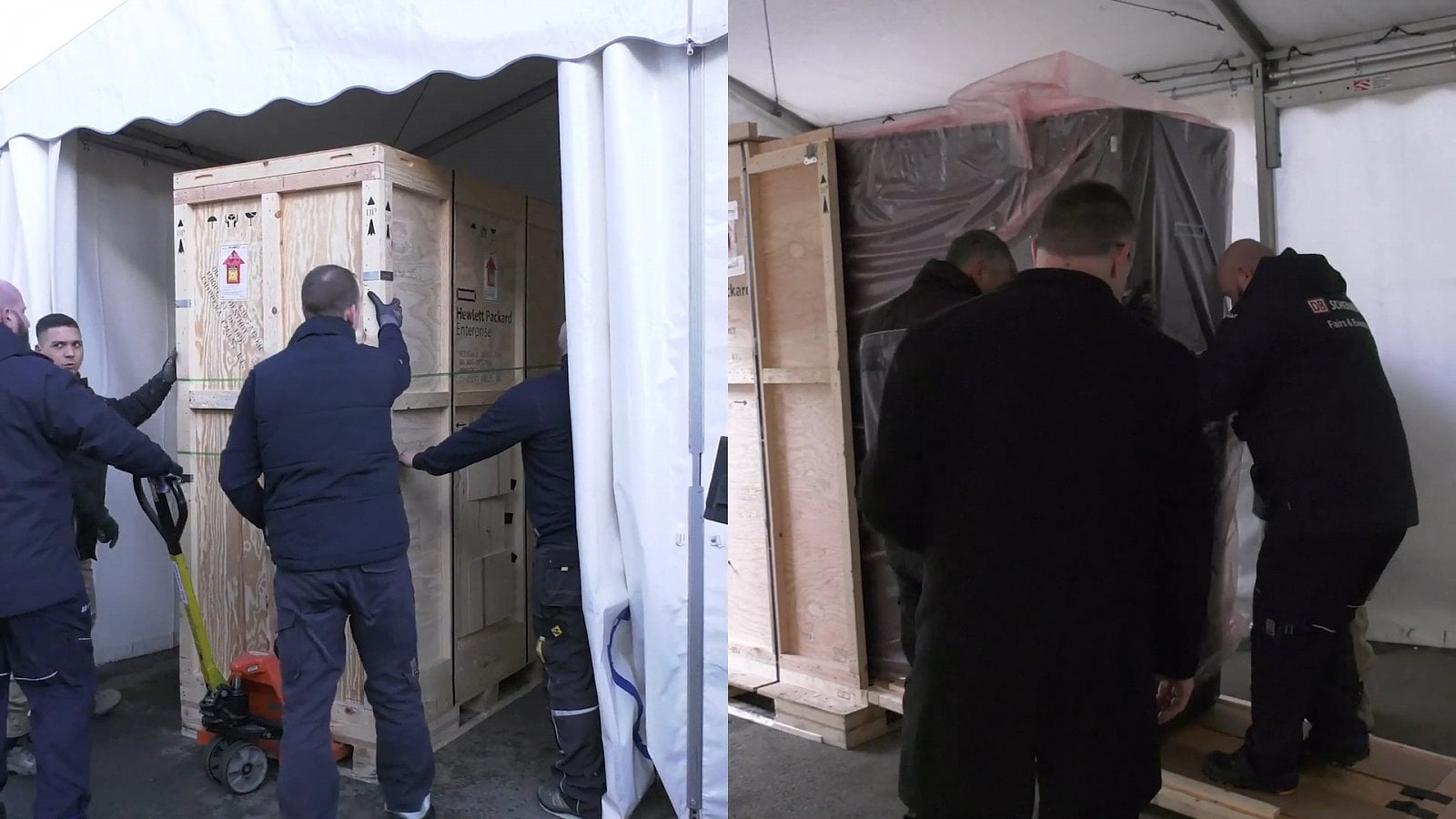 Každou bednu bylo třeba rozbalit a nastěhovat dovnitř.