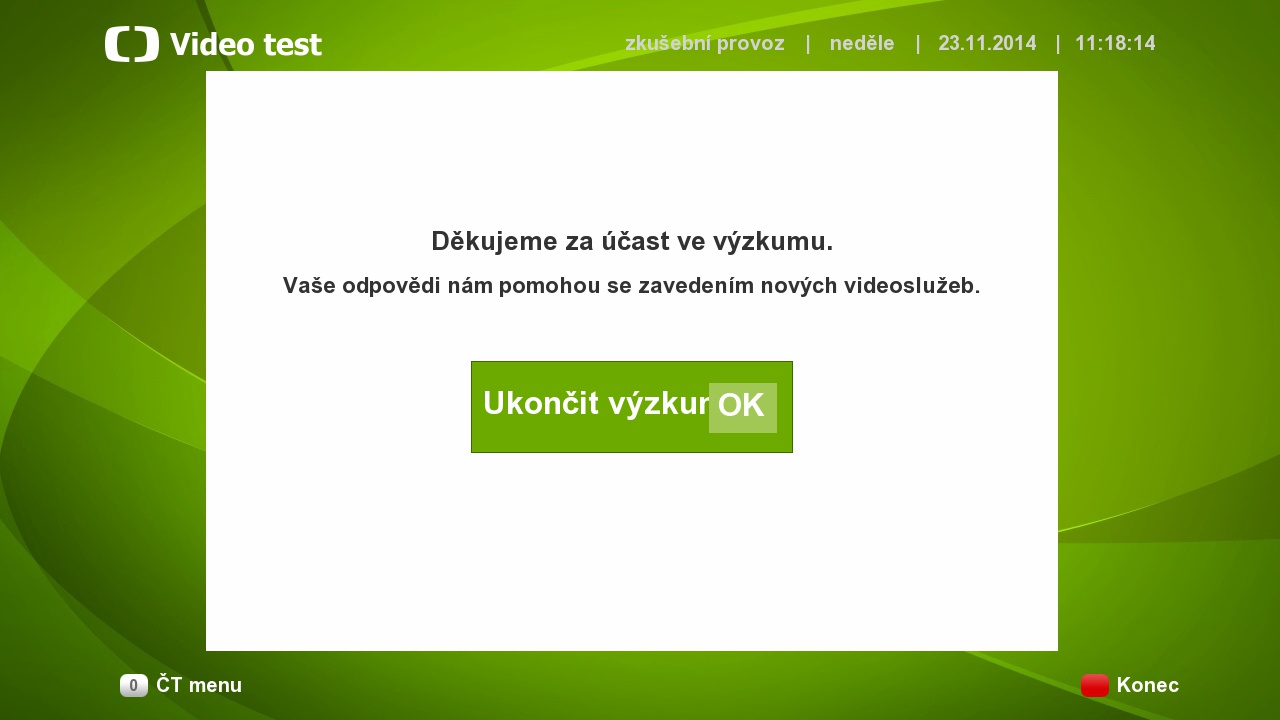 Testovací aplikace v hybridním vysílání České televize