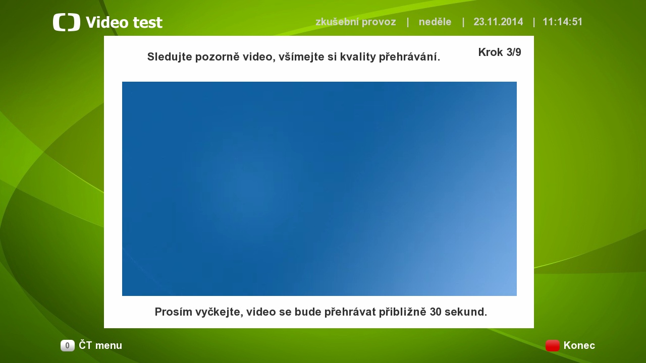 Testovací aplikace v hybridním vysílání České televize