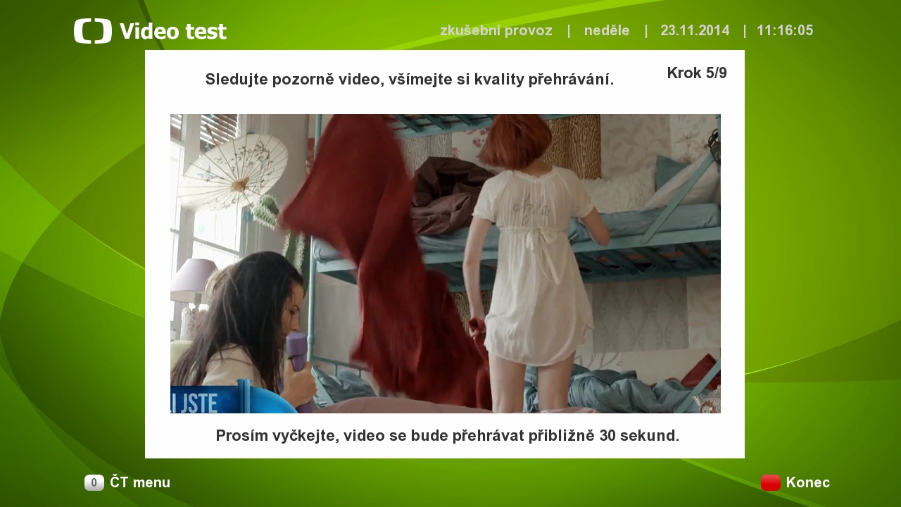 Testovací aplikace v hybridním vysílání České televize