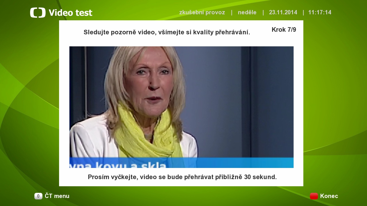 Testovací aplikace v hybridním vysílání České televize