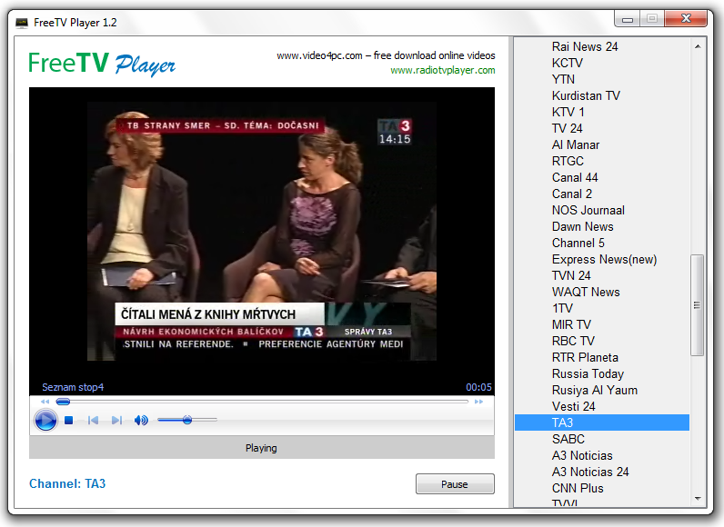 <p>FreeTV Player - velký výběr televizí online</p>