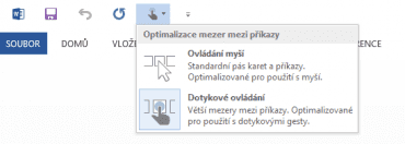 Rozhraní lze přizpůsobit pro dotykové ovládání