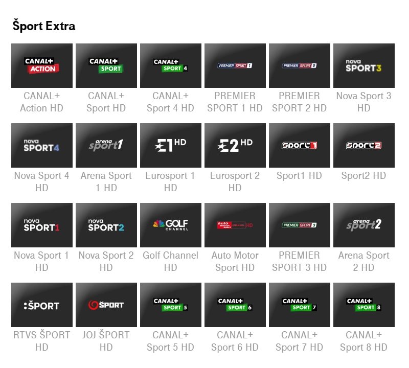 Obsah balíčku Šport Extra