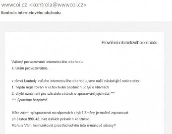 Náhled podvodného e-mailu