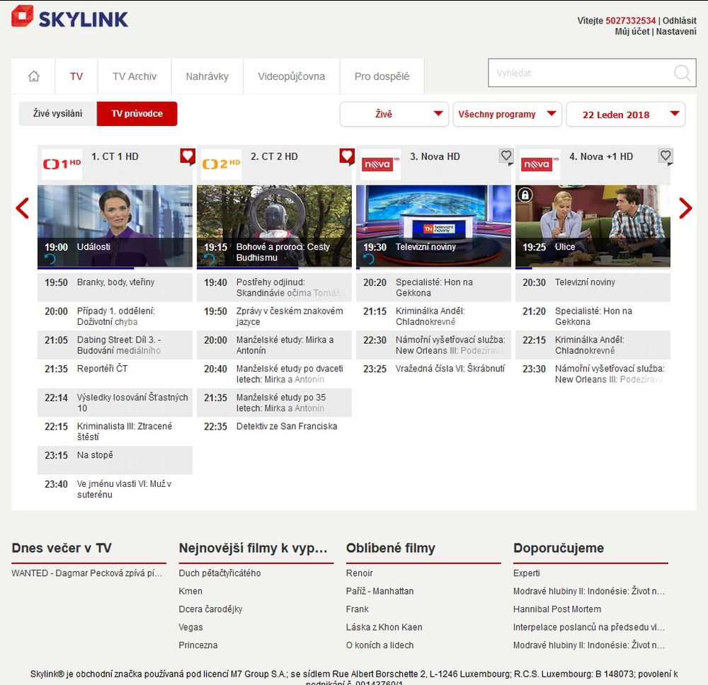 Programový průvodce, nebo-li EPG.