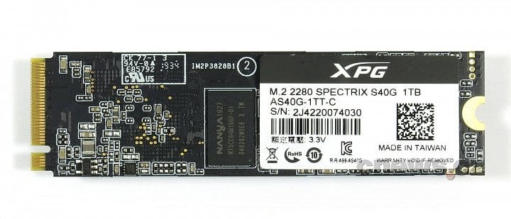 XPG Spectrix S40G 1TB rear