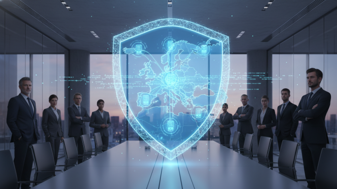 Ilustrace ukládání dat pouze v Evropě