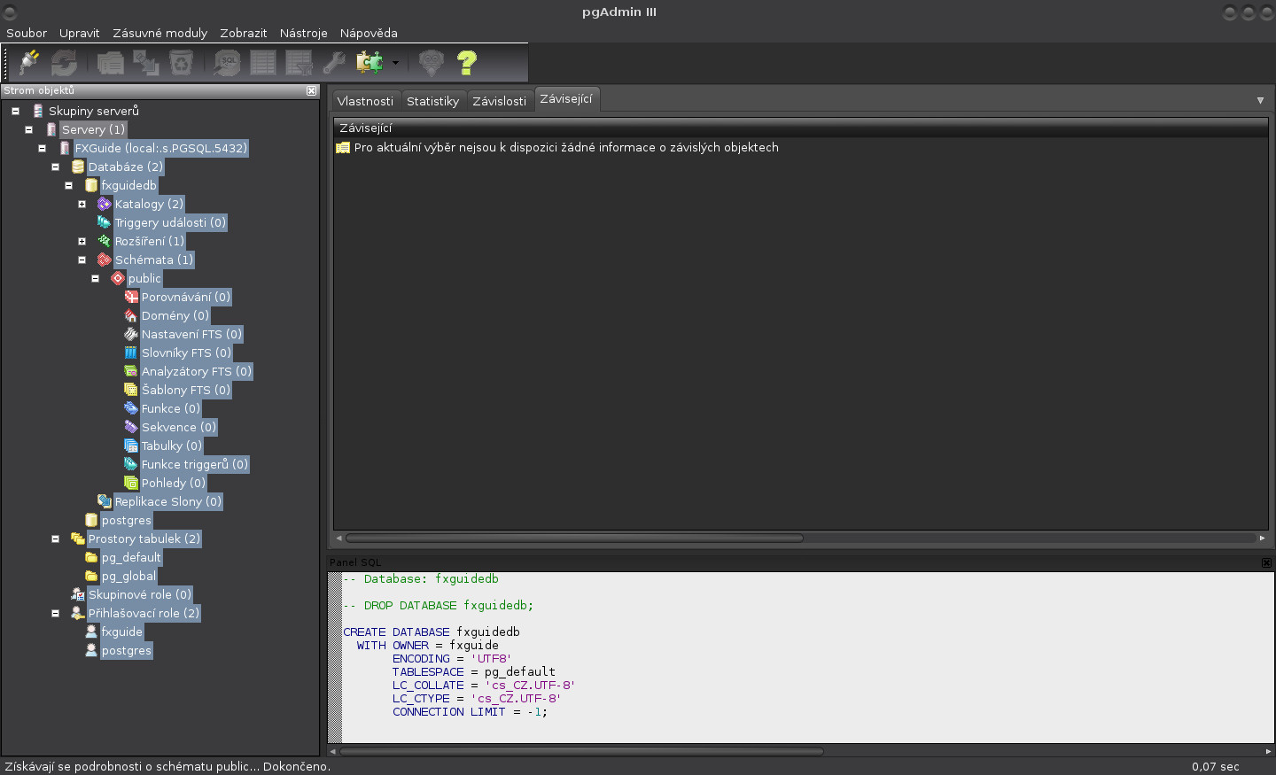 Instalace Scene Builderu a PostgreSQL