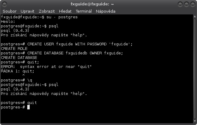 Instalace Scene Builderu a PostgreSQL