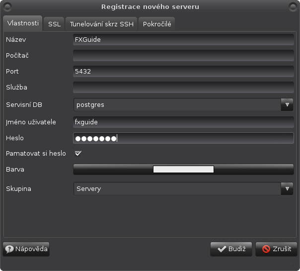 Instalace Scene Builderu a PostgreSQL