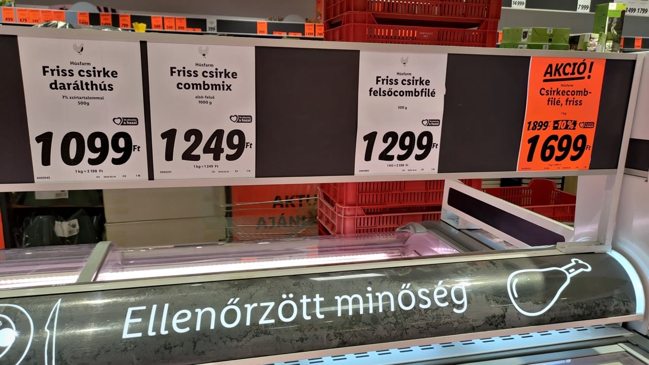 Ceny v Lidlu, Mosonmagyaróvár (H), 30. 3. 2023