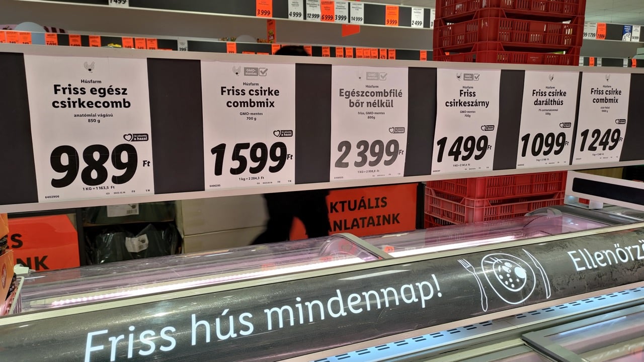 Ceny v Lidlu, Mosonmagyaróvár (H), 30. 3. 2023