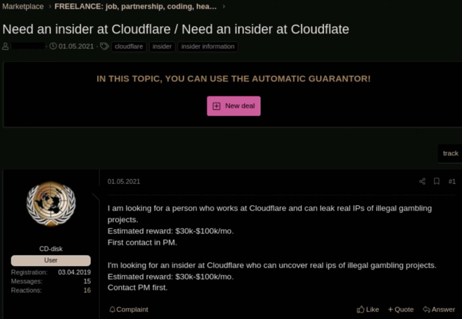 Obchod s indery na darknetu a deepwebu