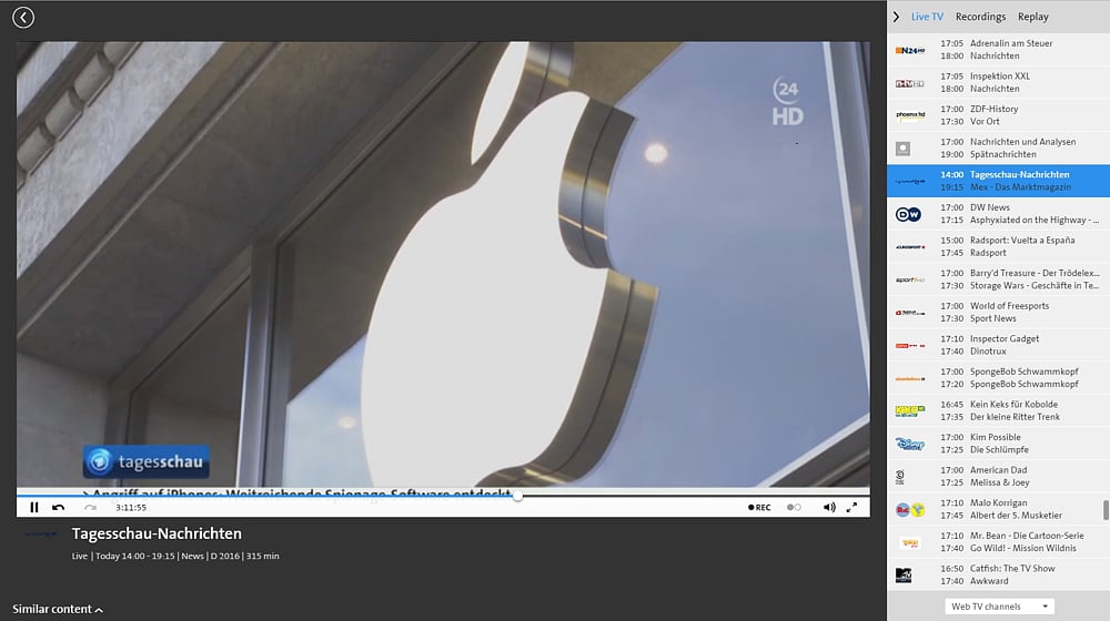 Swisscom TV Air - švýcarské a německé programy
