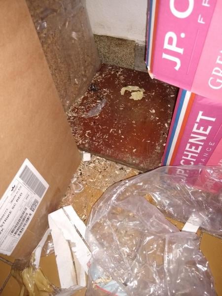 Myší trus. Výskyt plísní na provozovně. Výrazně zanedbaný úklid a výrazné znečištění všech prostor, nečistoty na podlaze, regálech či zařízeních. Nevhodná hygiena a skladované potraviny.