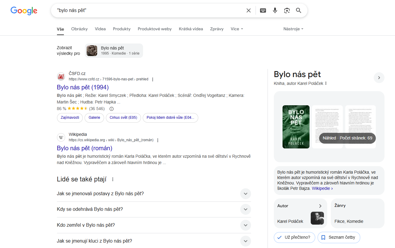 Vyhledávání v Googlu