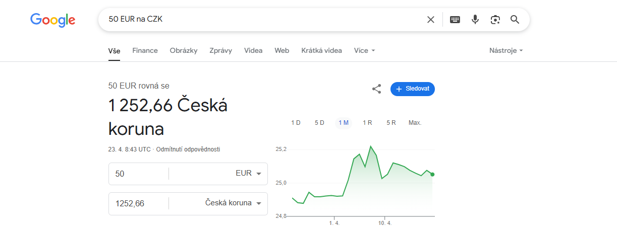 Vyhledávání v Googlu