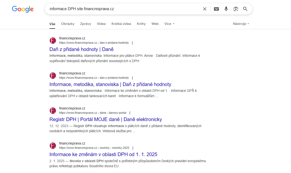 Vyhledávání v Googlu
