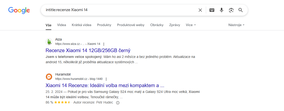 Vyhledávání v Googlu