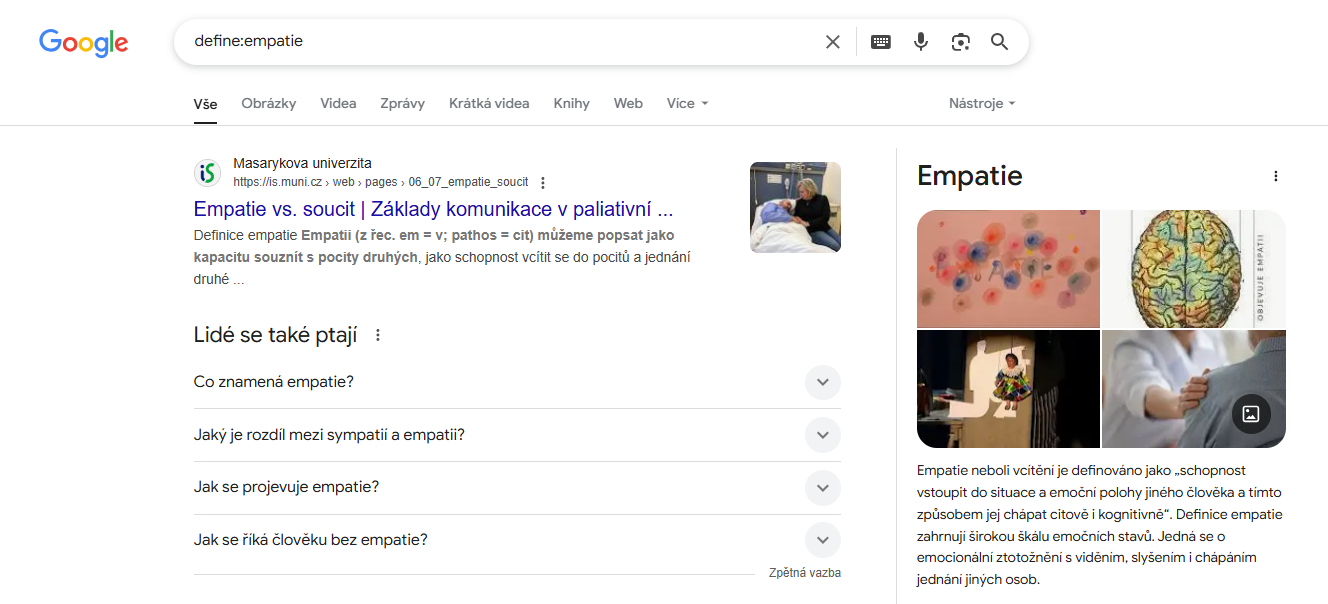 Vyhledávání v Googlu