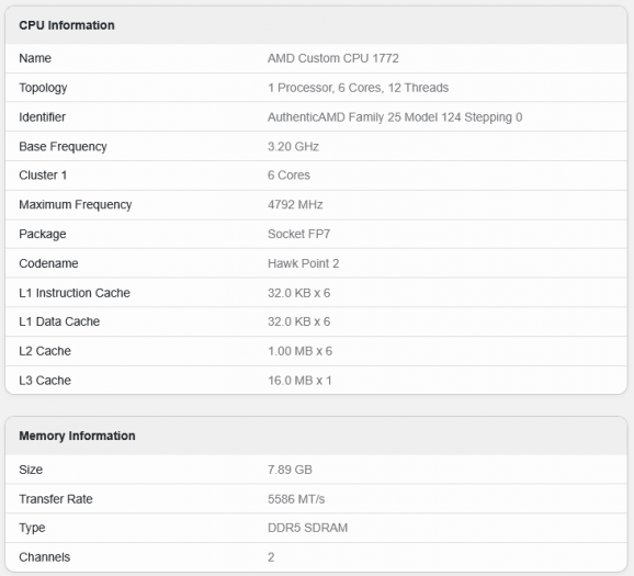 Zařízení Valve Fremont v databázi Geekbench