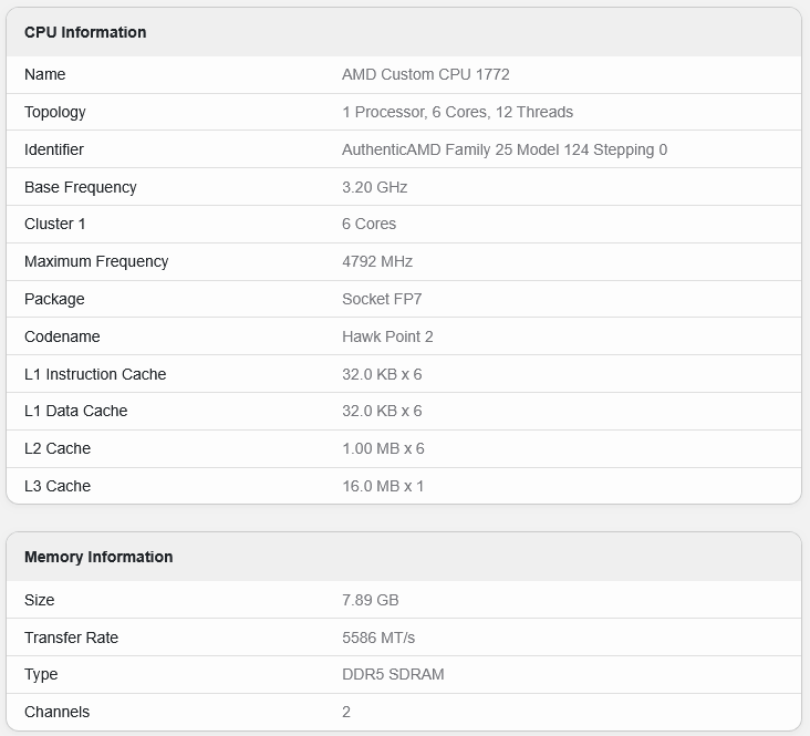Zařízení Valve Fremont v databázi Geekbench