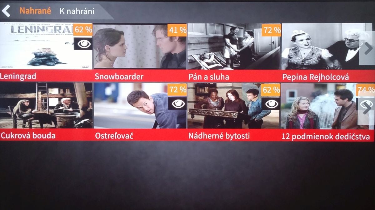 Lepší.TV - hlavní menu na televizoru