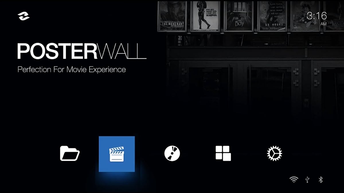 Zidoo Z1000 - uživatelské rozhraní