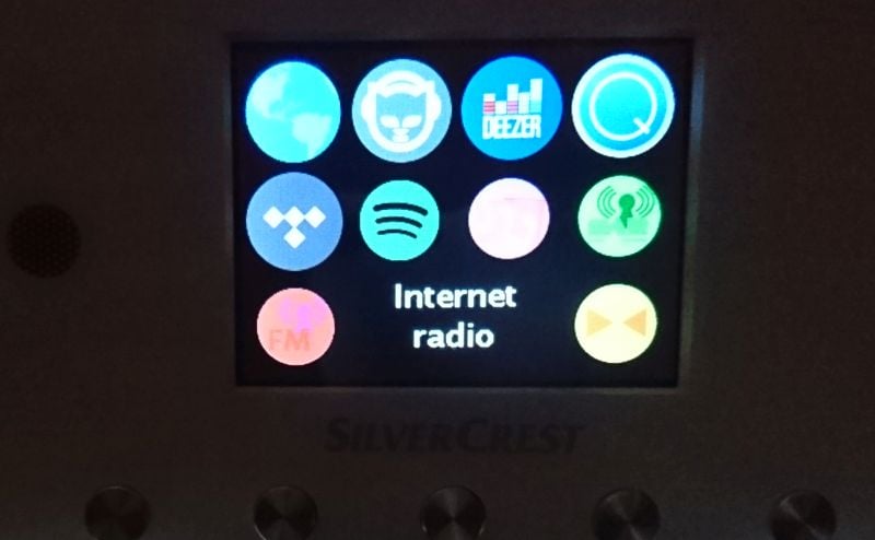 Nabídka na tlačítku Mode.