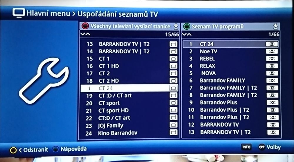 Technisat Digipal Isio HD - menu nastavení