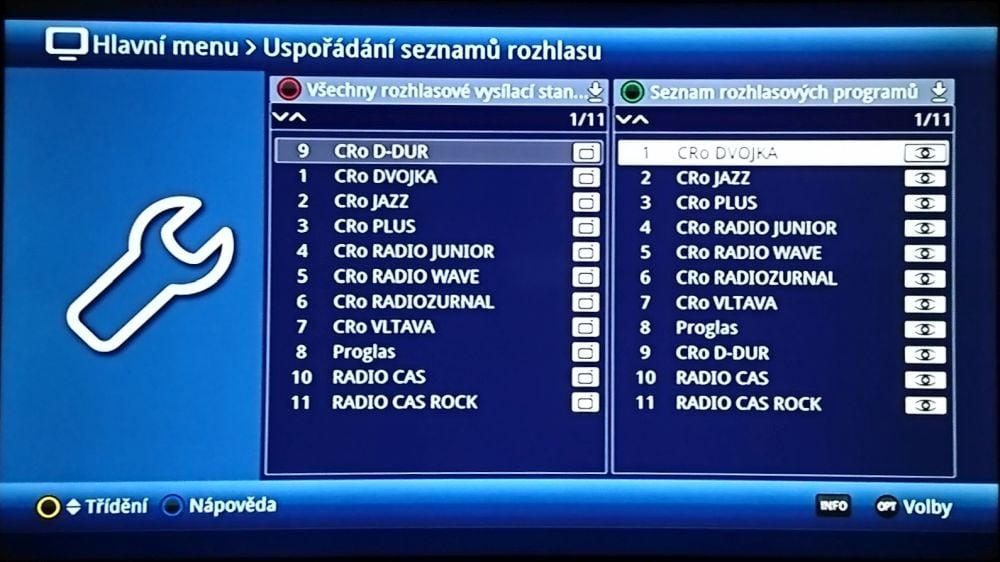 Technisat Digipal Isio HD - menu nastavení