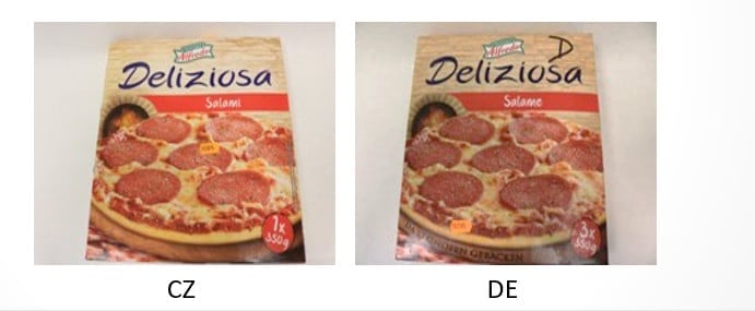 Lidl Alfredo salámová pizza - Výrobky byly identické.