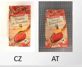 Lidl Freshona pasírovaná rajčata - Výrobky vykázaly odlišné deklarované výživové hodnoty a měly i odlišné senzorické vlastnosti.