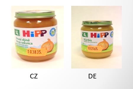 Hipp dýně - Výrobky se liší složením