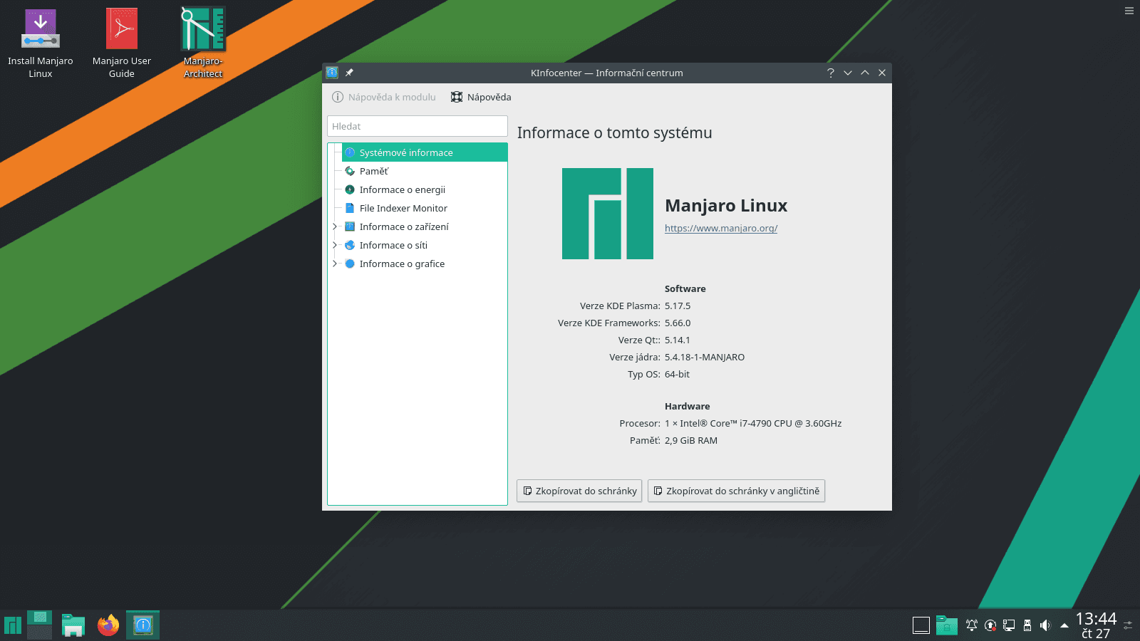 Manjaro 19.0 s desktopem KDE