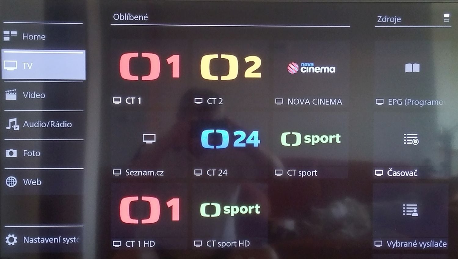Přehled oblíbených TV stanic.