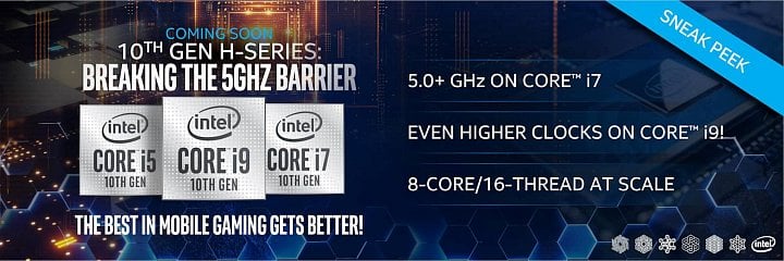 Procesory Intel Comet Lake H na CES 2020 2