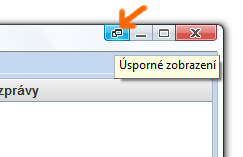 <p>Pomocí této malé ikony lze přepínat režim úsporného zobrazení</p>