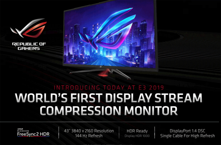 Asus ROG 43 monitor s podporou DSC 2